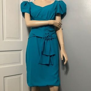 ⭐️Vintage Alyce Design Balloon Sleeves Midi Dress Sz 12⭐️